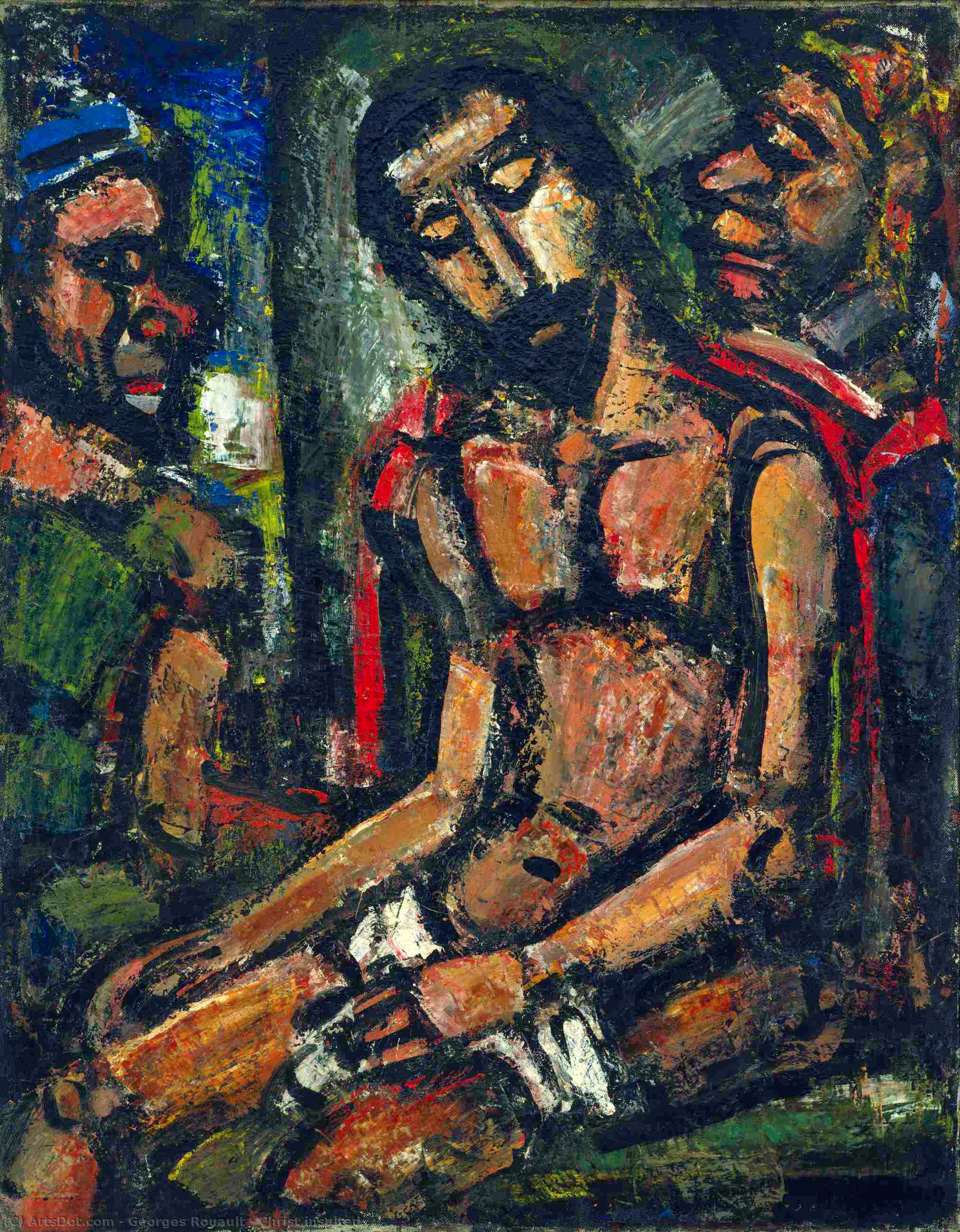 Wikioo.org - สารานุกรมวิจิตรศิลป์ - จิตรกรรม Georges Rouault - Christ insulted