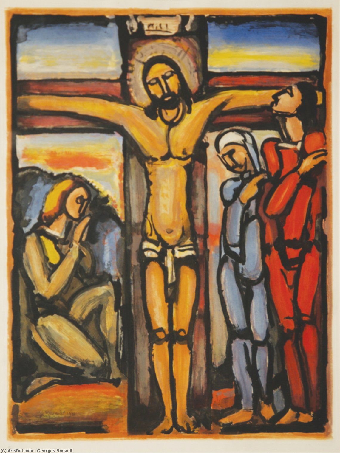 WikiOO.org - Enciclopédia das Belas Artes - Pintura, Arte por Georges Rouault - Crucifixion