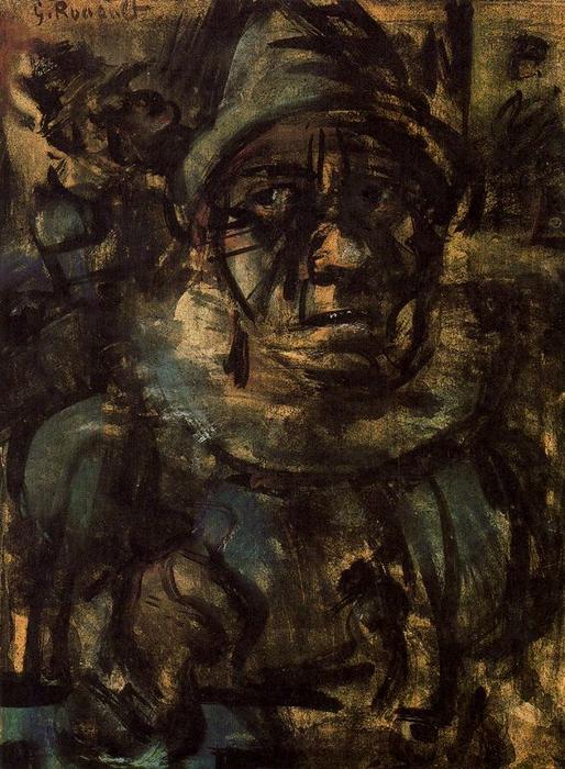 Wikioo.org - The Encyclopedia of Fine Arts - Painting, Artwork by Georges Rouault - Head of a Tragic Clown