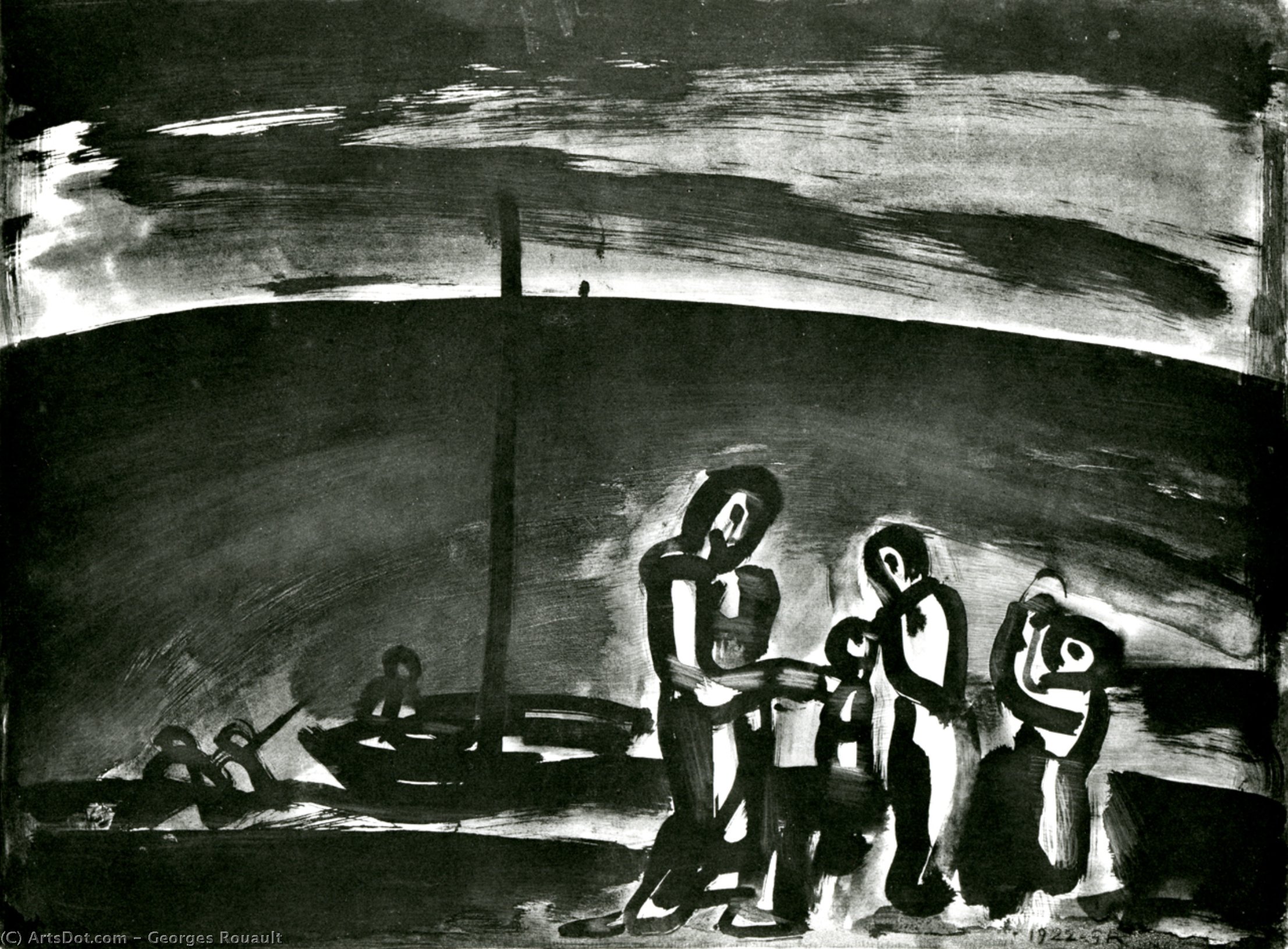 Wikioo.org - The Encyclopedia of Fine Arts - Painting, Artwork by Georges Rouault - Sometimes the road is Beautiful