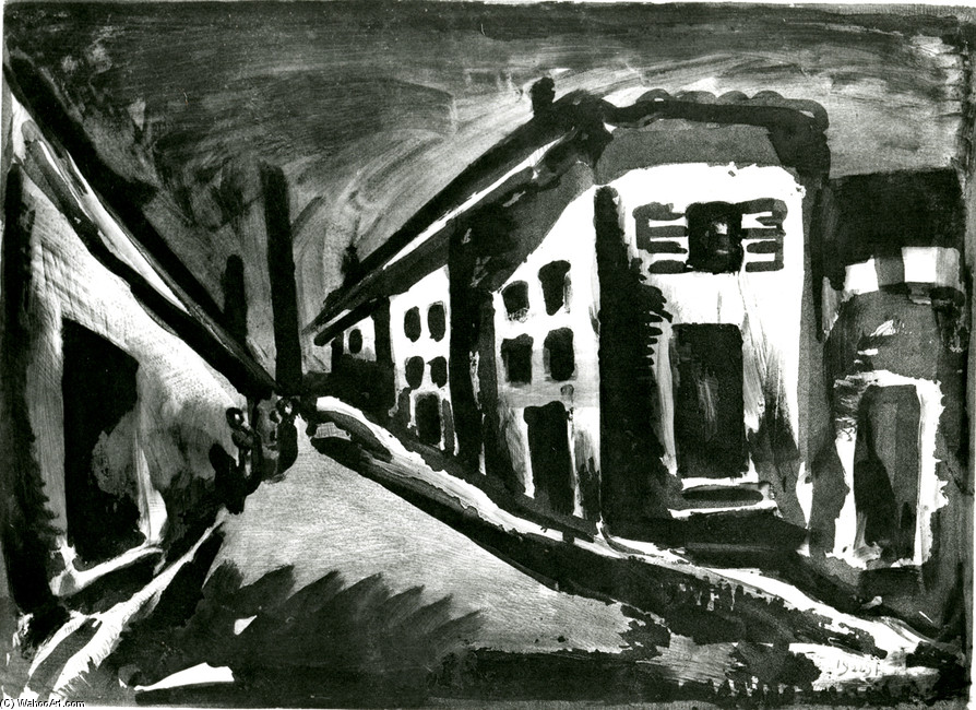 WikiOO.org - Encyclopedia of Fine Arts - Maalaus, taideteos Georges Rouault - Street of the lonely ones