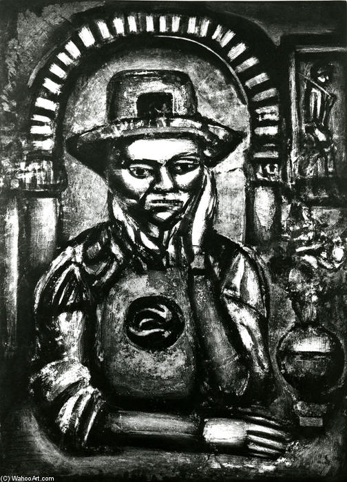 WikiOO.org - Encyclopedia of Fine Arts - Maalaus, taideteos Georges Rouault - The chinese invented the gunpowder they say and donated it to us