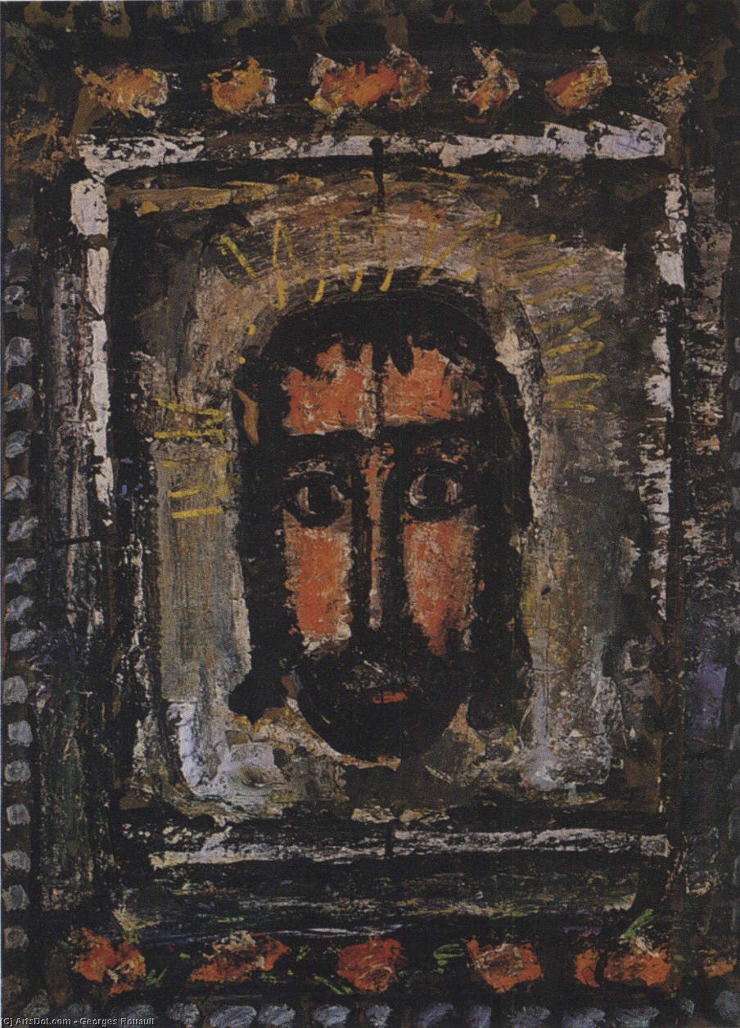 Wikioo.org – L'Enciclopedia delle Belle Arti - Pittura, Opere di Georges Rouault - il santo faccia