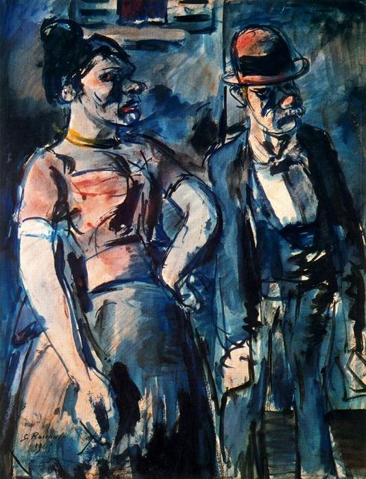 WikiOO.org - Encyclopedia of Fine Arts - Lukisan, Artwork Georges Rouault - The Poulot or partner, Red Zone