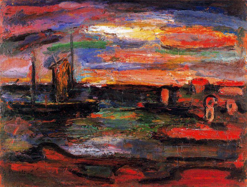 Wikioo.org - The Encyclopedia of Fine Arts - Painting, Artwork by Georges Rouault - Twilight or Seashore