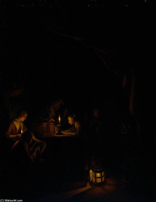 WikiOO.org - Encyclopedia of Fine Arts - Målning, konstverk Gerrit (Gérard) Dou - The Night School