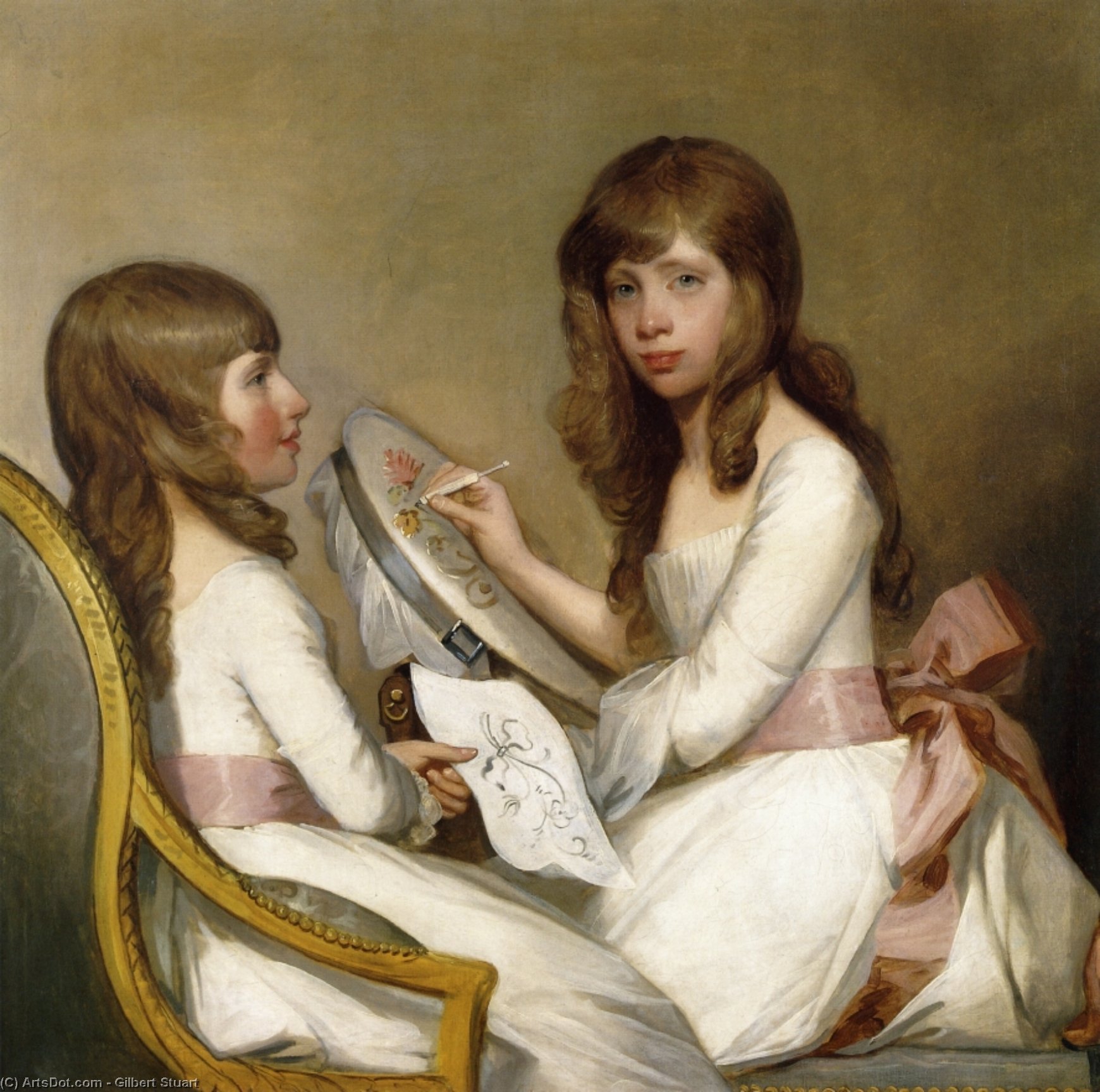Wikioo.org - The Encyclopedia of Fine Arts - Painting, Artwork by Gilbert Stuart - Anna Dorothea Foster and Charlotte Anna Dick