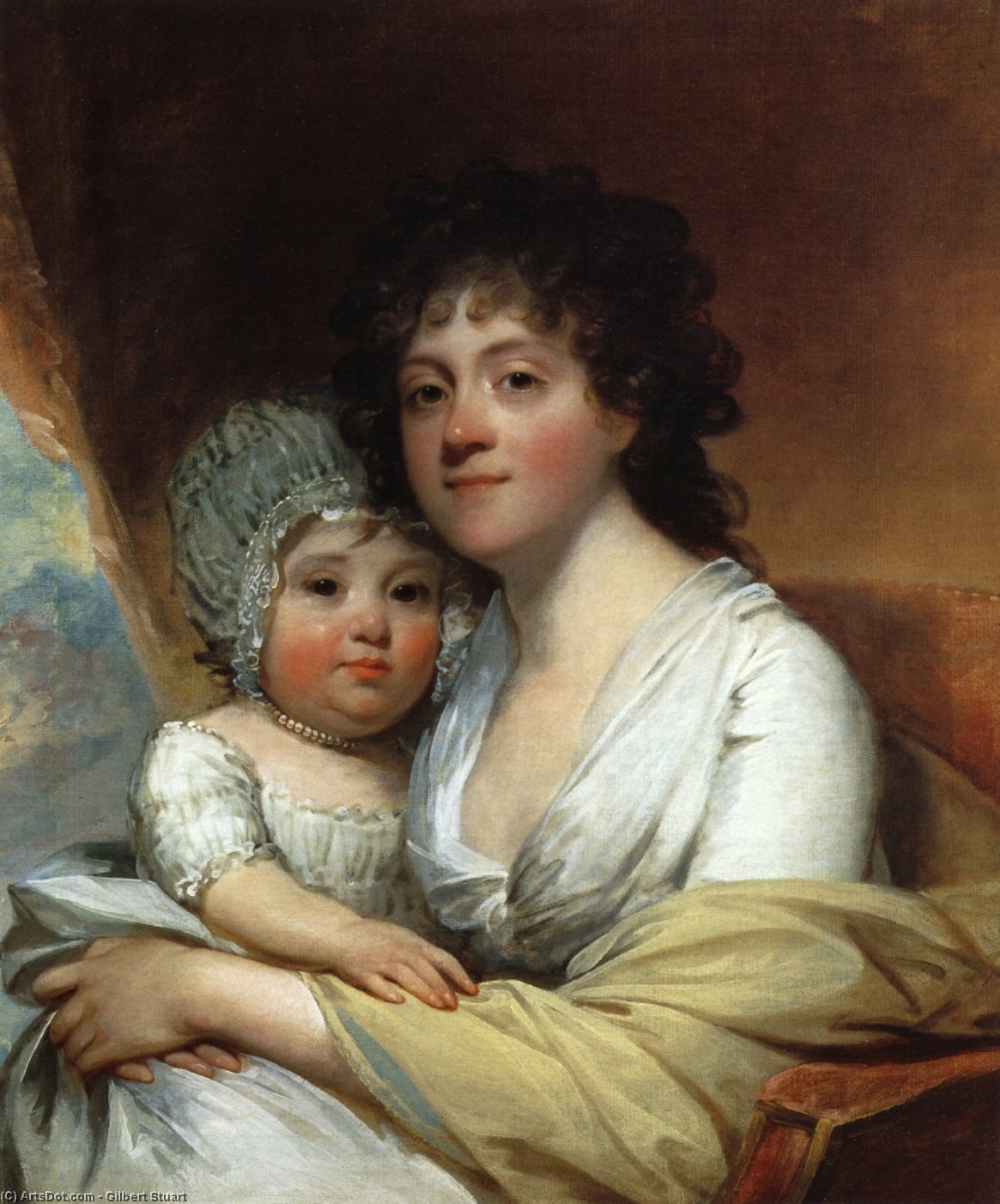 WikiOO.org – 美術百科全書 - 繪畫，作品 Gilbert Stuart - 伊丽莎白·科尔宾格里芬Gatliff和她的女儿伊丽莎白
