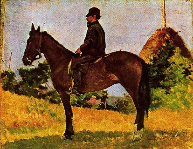 Wikioo.org - The Encyclopedia of Fine Arts - Painting, Artwork by Giovanni Fattori - Diego Martelli on horseback