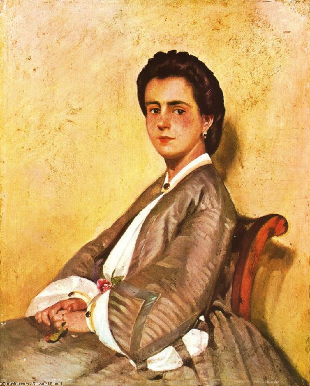 WikiOO.org - Enciclopédia das Belas Artes - Pintura, Arte por Giovanni Fattori - Portrait of Cousin Argia