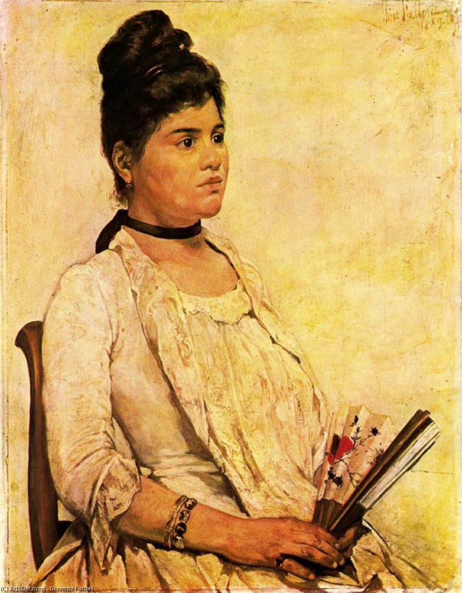 Wikioo.org - The Encyclopedia of Fine Arts - Painting, Artwork by Giovanni Fattori - Portrait of daughter