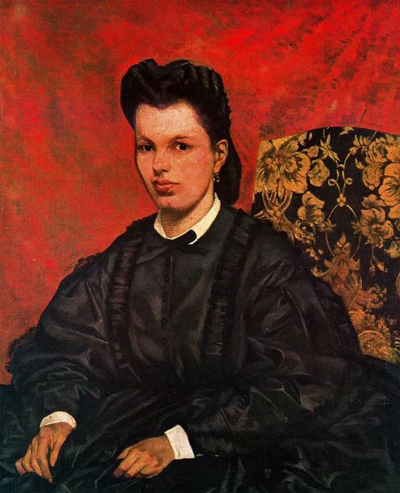 Wikioo.org – L'Enciclopedia delle Belle Arti - Pittura, Opere di Giovanni Fattori - ritratto il primo moglie