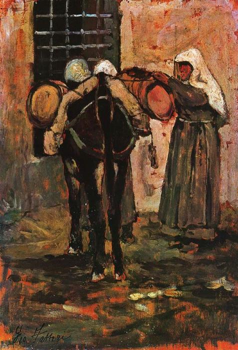 Wikioo.org - สารานุกรมวิจิตรศิลป์ - จิตรกรรม Giovanni Fattori - Sister with donkey