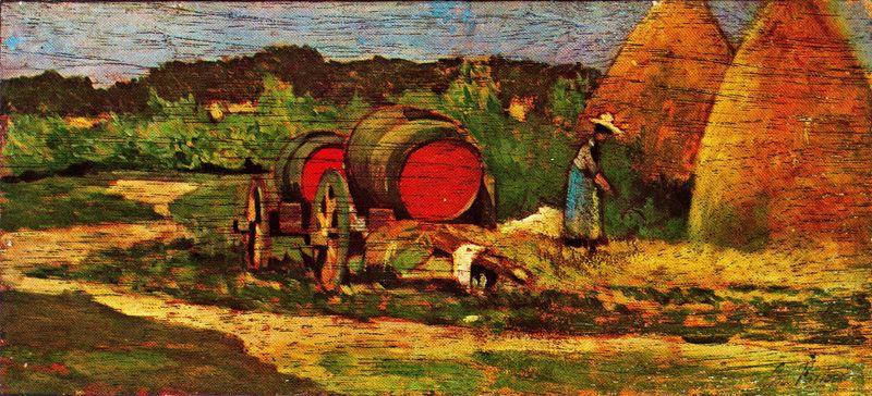 WikiOO.org - Encyclopedia of Fine Arts - Schilderen, Artwork Giovanni Fattori - The red barrels