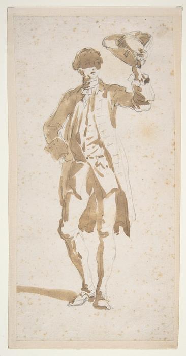 WikiOO.org - אנציקלופדיה לאמנויות יפות - ציור, יצירות אמנות Giovanni Paolo Pannini - Man Shading His Face with a Tricorne