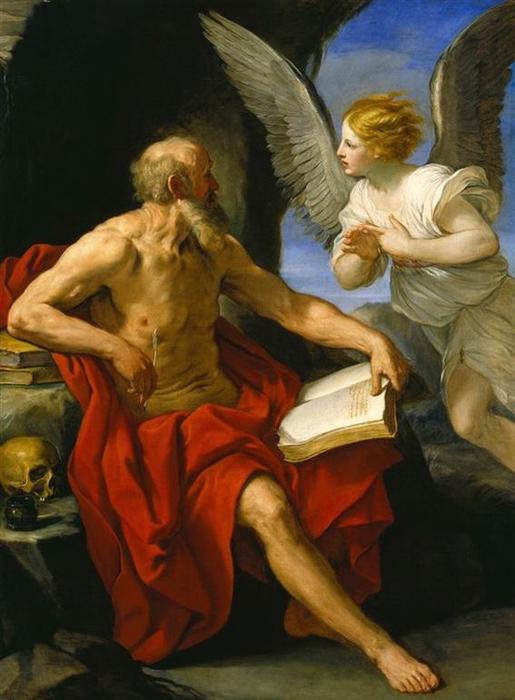 Wikioo.org - The Encyclopedia of Fine Arts - Painting, Artwork by Reni Guido (Le Guide) - Angel Appearing to St. Jerome