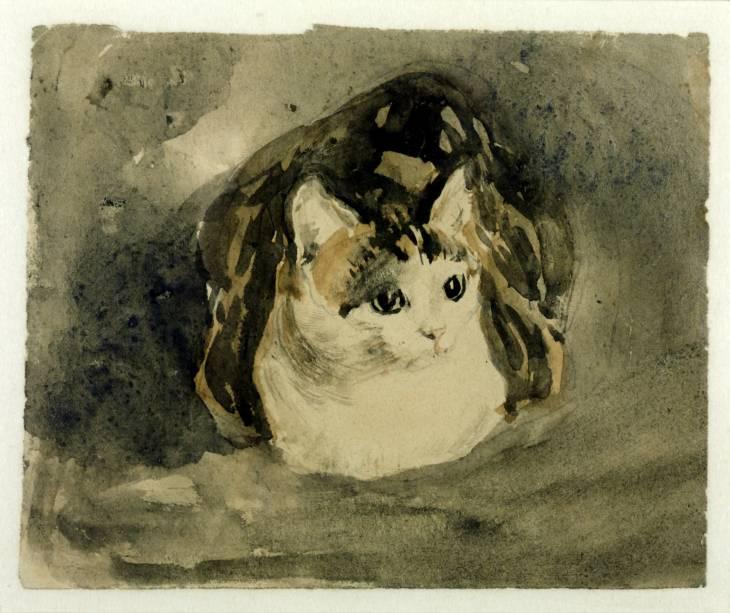 WikiOO.org - Encyclopedia of Fine Arts - Schilderen, Artwork Gwen John - Cat