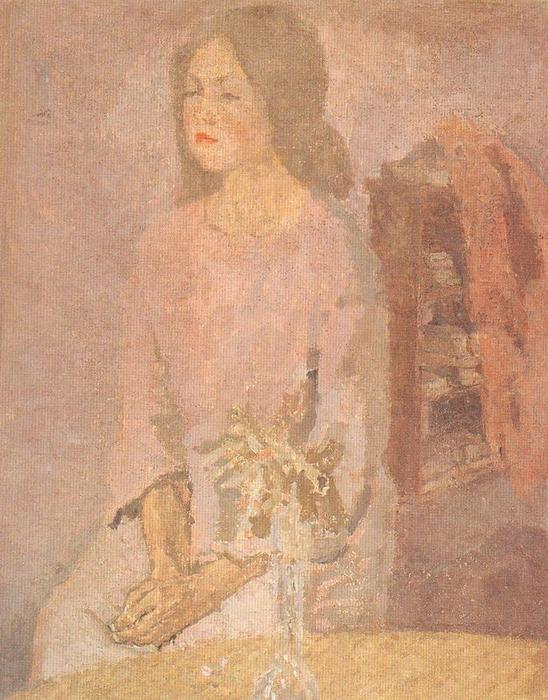 Wikioo.org - The Encyclopedia of Fine Arts - Painting, Artwork by Gwen John - Girl in Rose