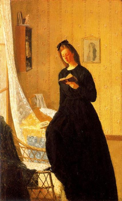 Wikioo.org - The Encyclopedia of Fine Arts - Painting, Artwork by Gwen John - Girl Reading at the Window