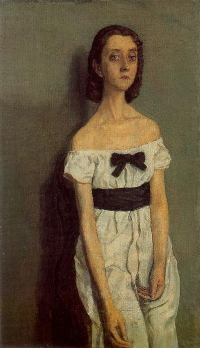 Wikioo.org - The Encyclopedia of Fine Arts - Painting, Artwork by Gwen John - Girl with Bare Shoulders