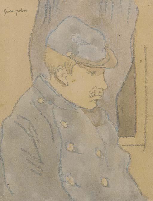 Wikioo.org - The Encyclopedia of Fine Arts - Painting, Artwork by Gwen John - Profile study of a Poilu