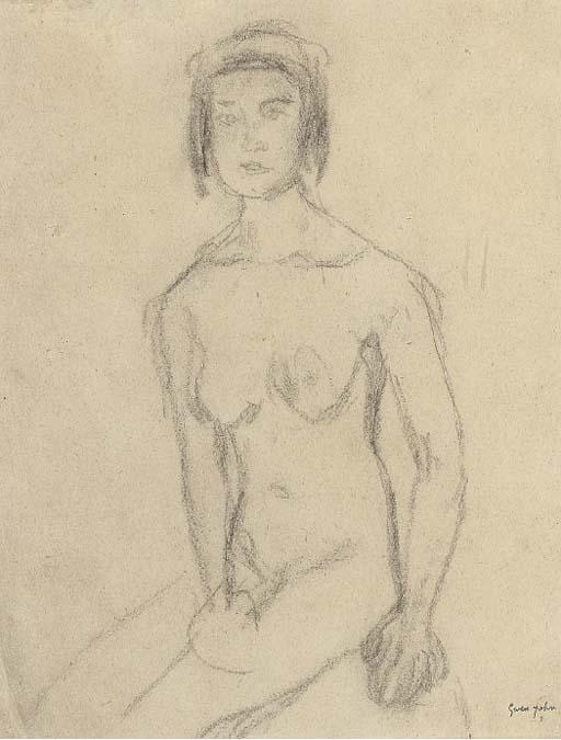 Wikioo.org - The Encyclopedia of Fine Arts - Painting, Artwork by Gwen John - Seated female nude