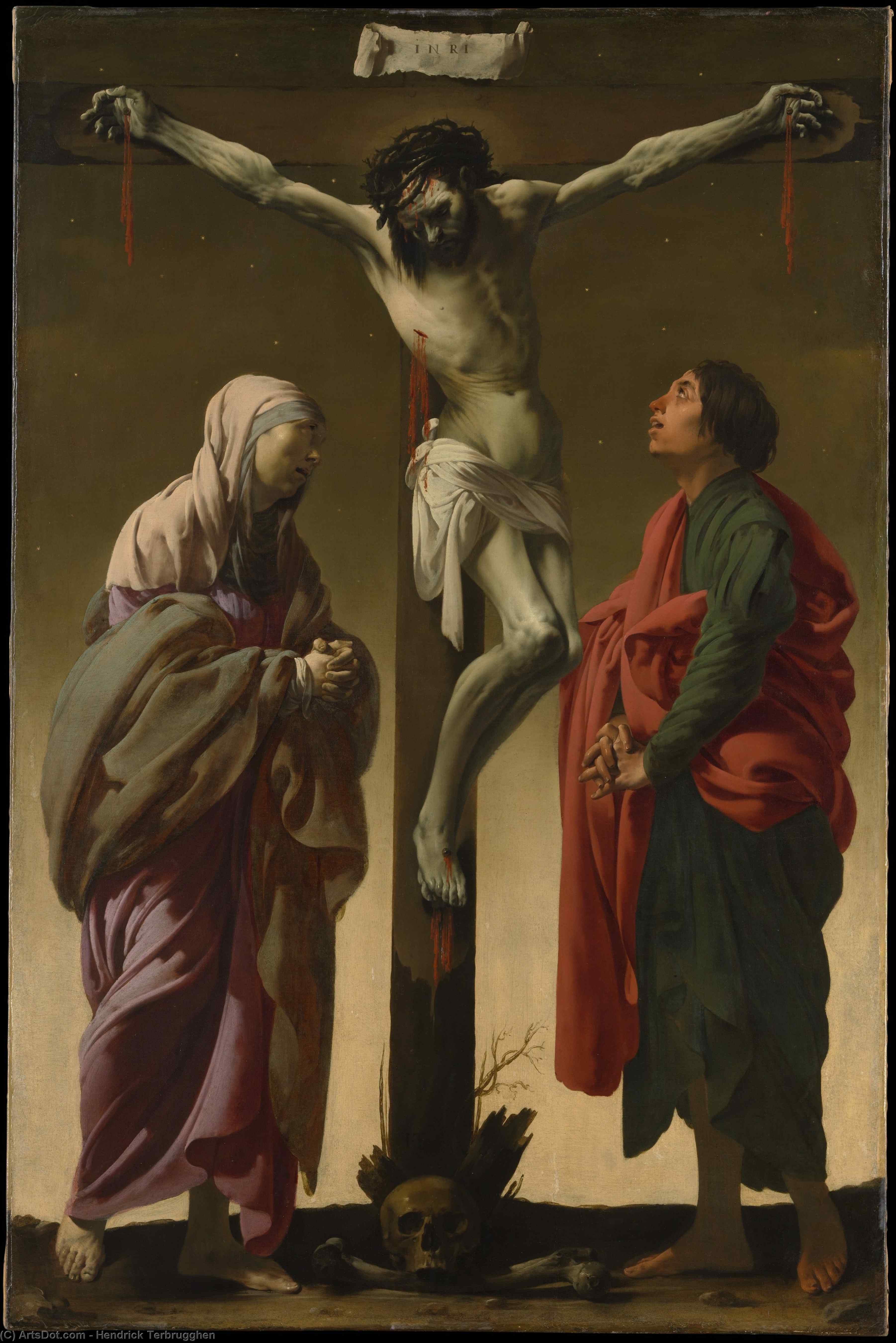 WikiOO.org - Enciclopédia das Belas Artes - Pintura, Arte por Hendrick Terbrugghen - The Crucifixion with the Virgin and Saint John