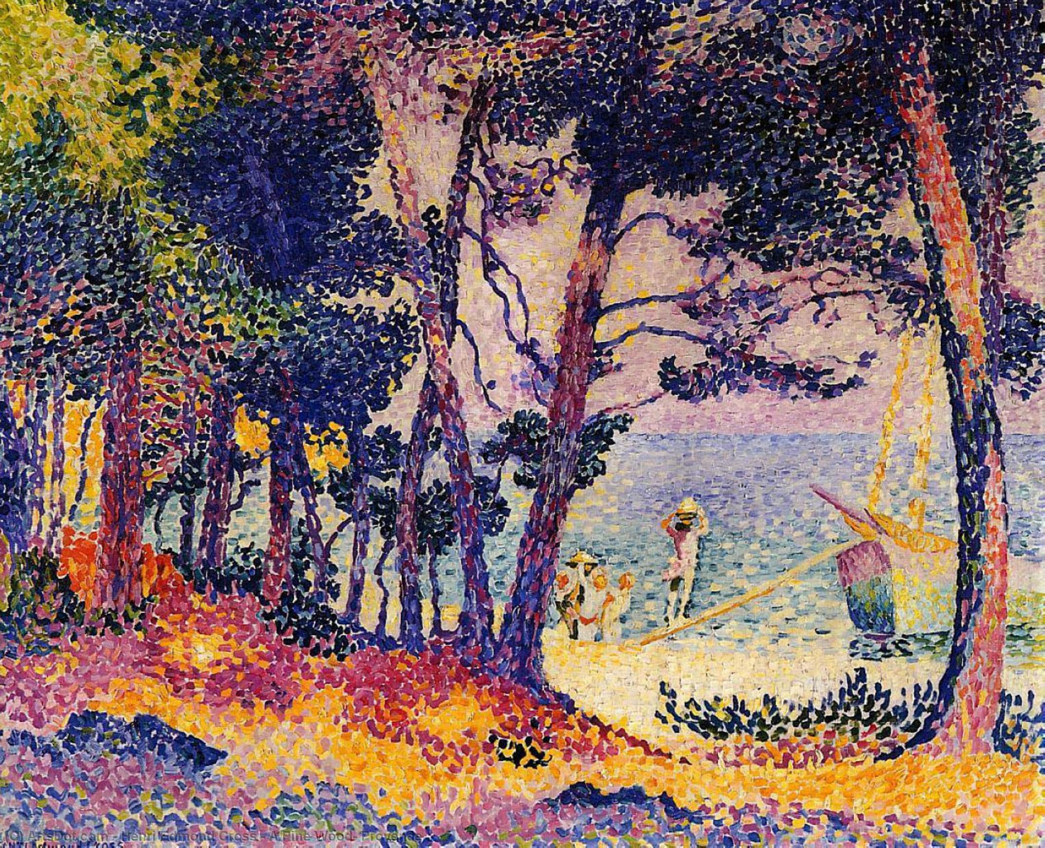 WikiOO.org - אנציקלופדיה לאמנויות יפות - ציור, יצירות אמנות Henri Edmond Cross - A Pine Wood, Provence