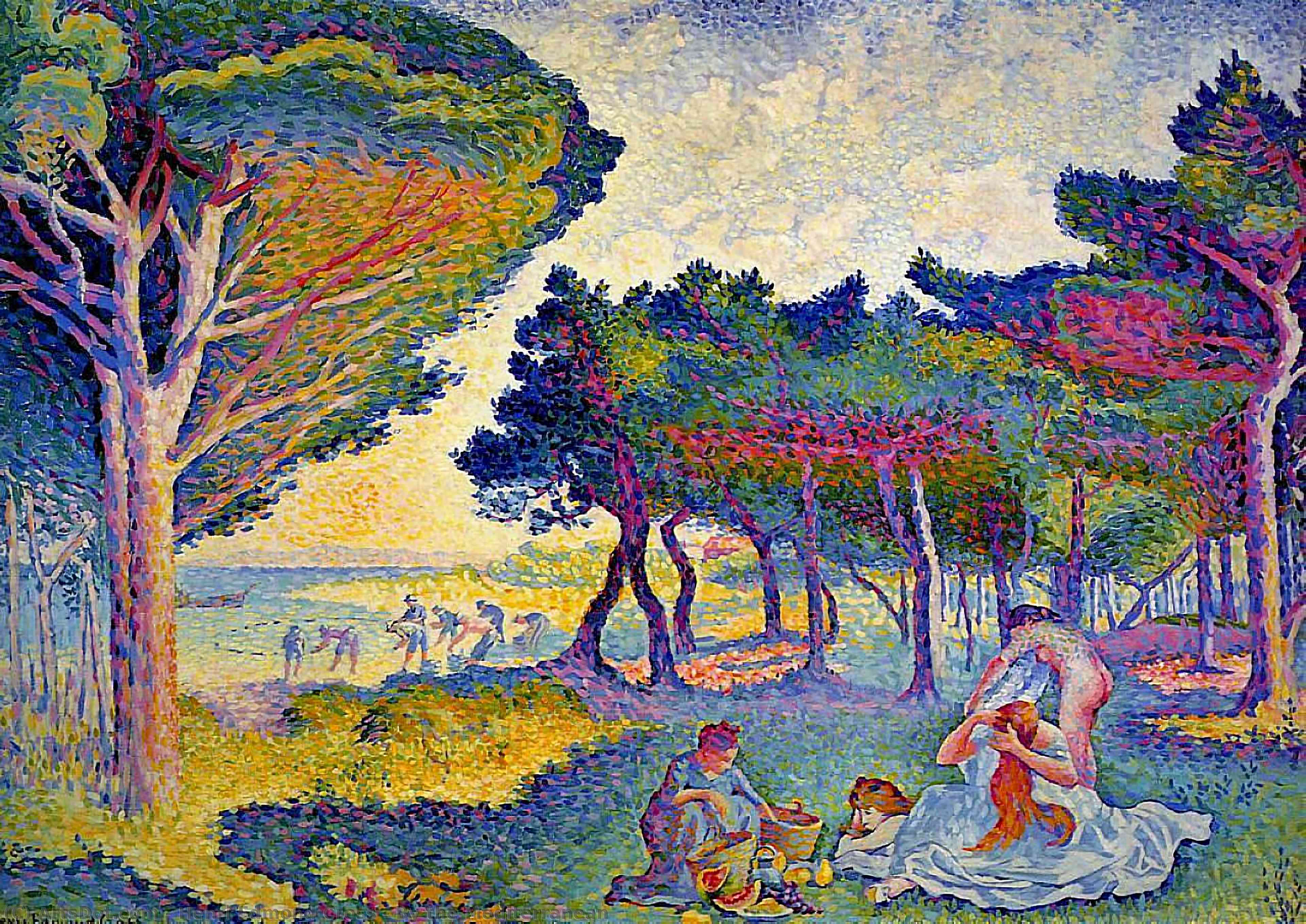 Wikioo.org - The Encyclopedia of Fine Arts - Painting, Artwork by Henri Edmond Cross - By the Mediterranean