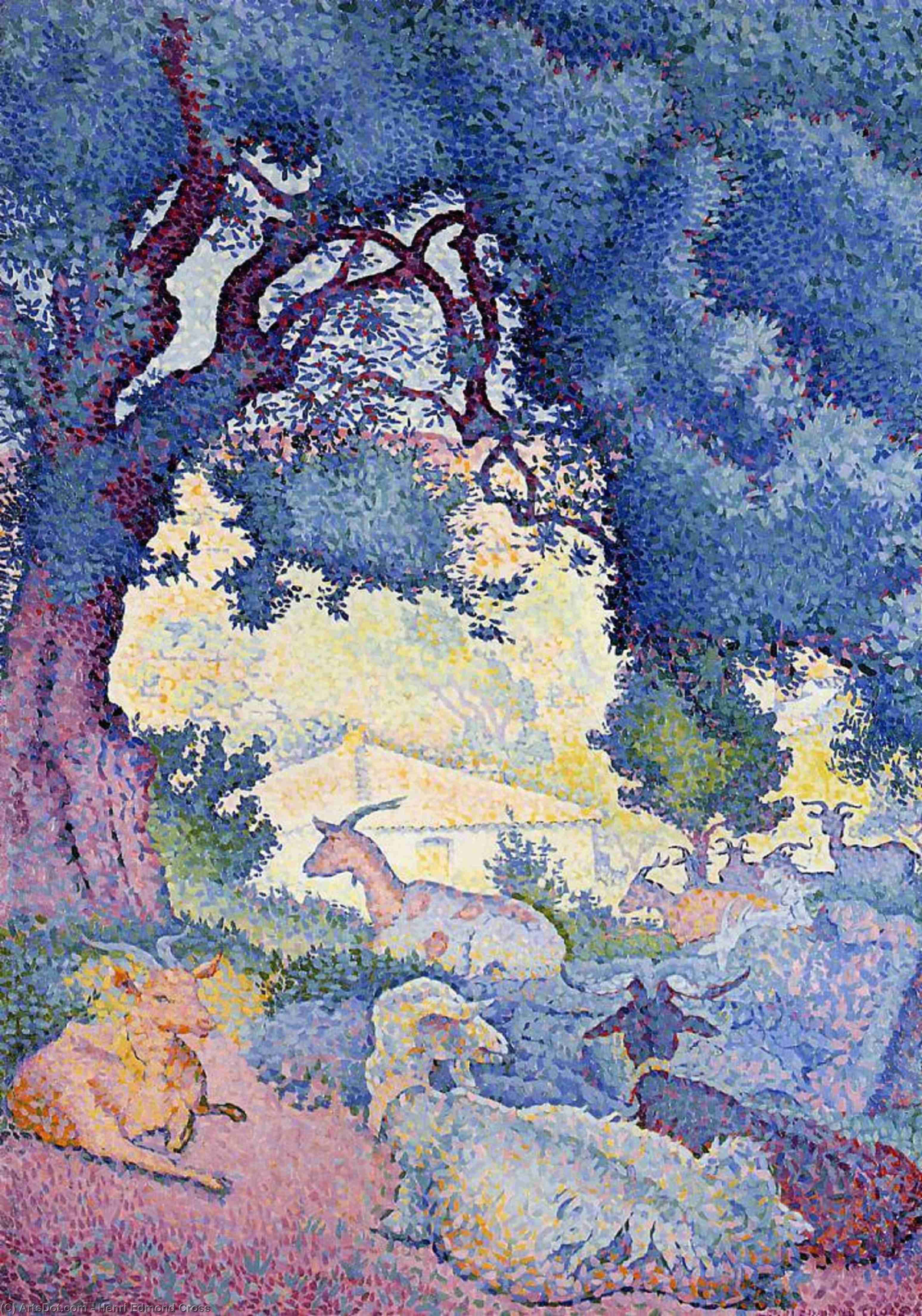 WikiOO.org - Енциклопедия за изящни изкуства - Живопис, Произведения на изкуството Henri Edmond Cross - Goats