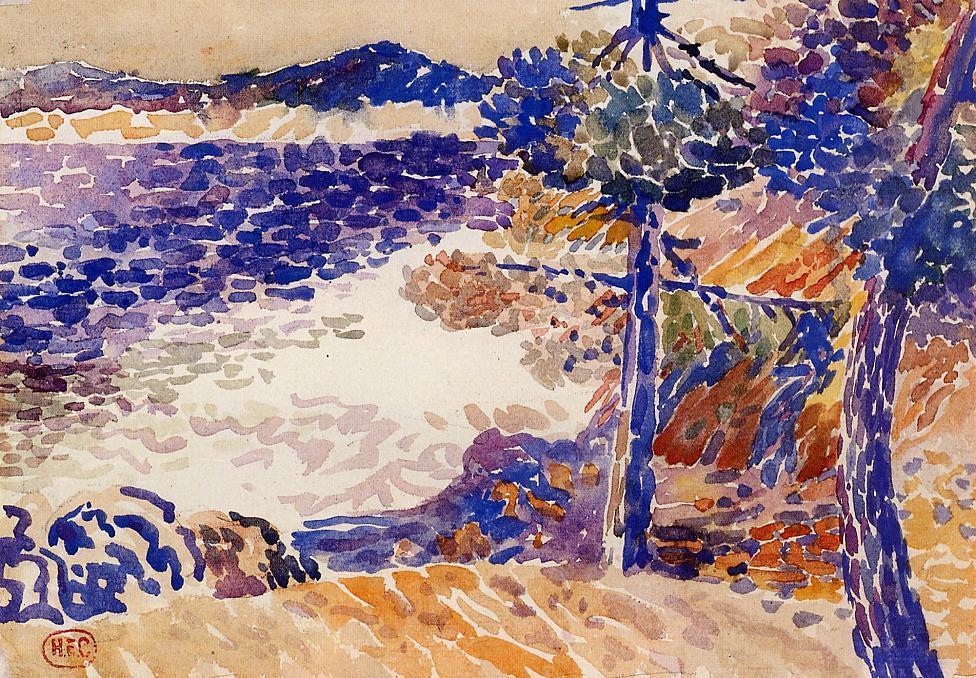 Wikioo.org - The Encyclopedia of Fine Arts - Painting, Artwork by Henri Edmond Cross - Pines by the Sea 1