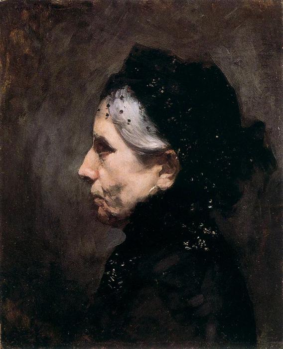 WikiOO.org - Encyclopedia of Fine Arts - Maleri, Artwork Henri Edmond Cross - Portrait de Mme. Delacroix, mère de l'artiste