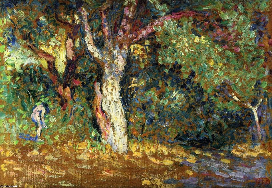 Wikioo.org - The Encyclopedia of Fine Arts - Painting, Artwork by Henri Edmond Cross - Study for 'In the Woods with Female Nude'