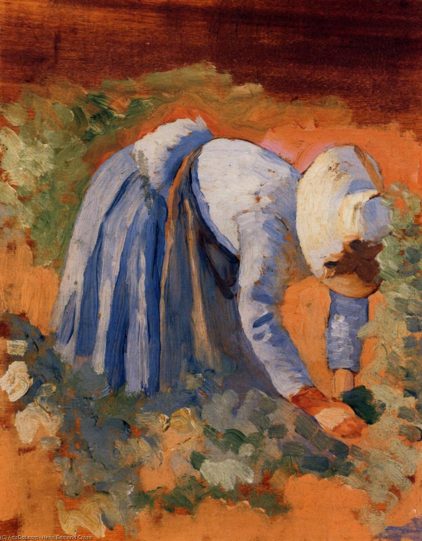 Wikioo.org - The Encyclopedia of Fine Arts - Painting, Artwork by Henri Edmond Cross - Study for 'The Grape Pickers'