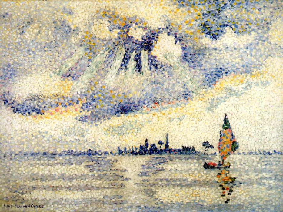 Wikioo.org - The Encyclopedia of Fine Arts - Painting, Artwork by Henri Edmond Cross - Sunset on the Lagoon, Venice