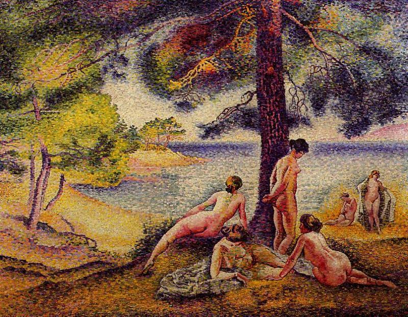 Wikoo.org - موسوعة الفنون الجميلة - اللوحة، العمل الفني Henri Edmond Cross - The Shady Beach