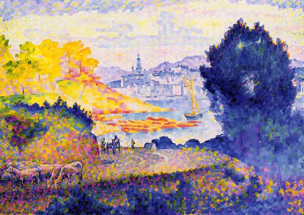 Wikioo.org - The Encyclopedia of Fine Arts - Painting, Artwork by Henri Edmond Cross - View of Menton