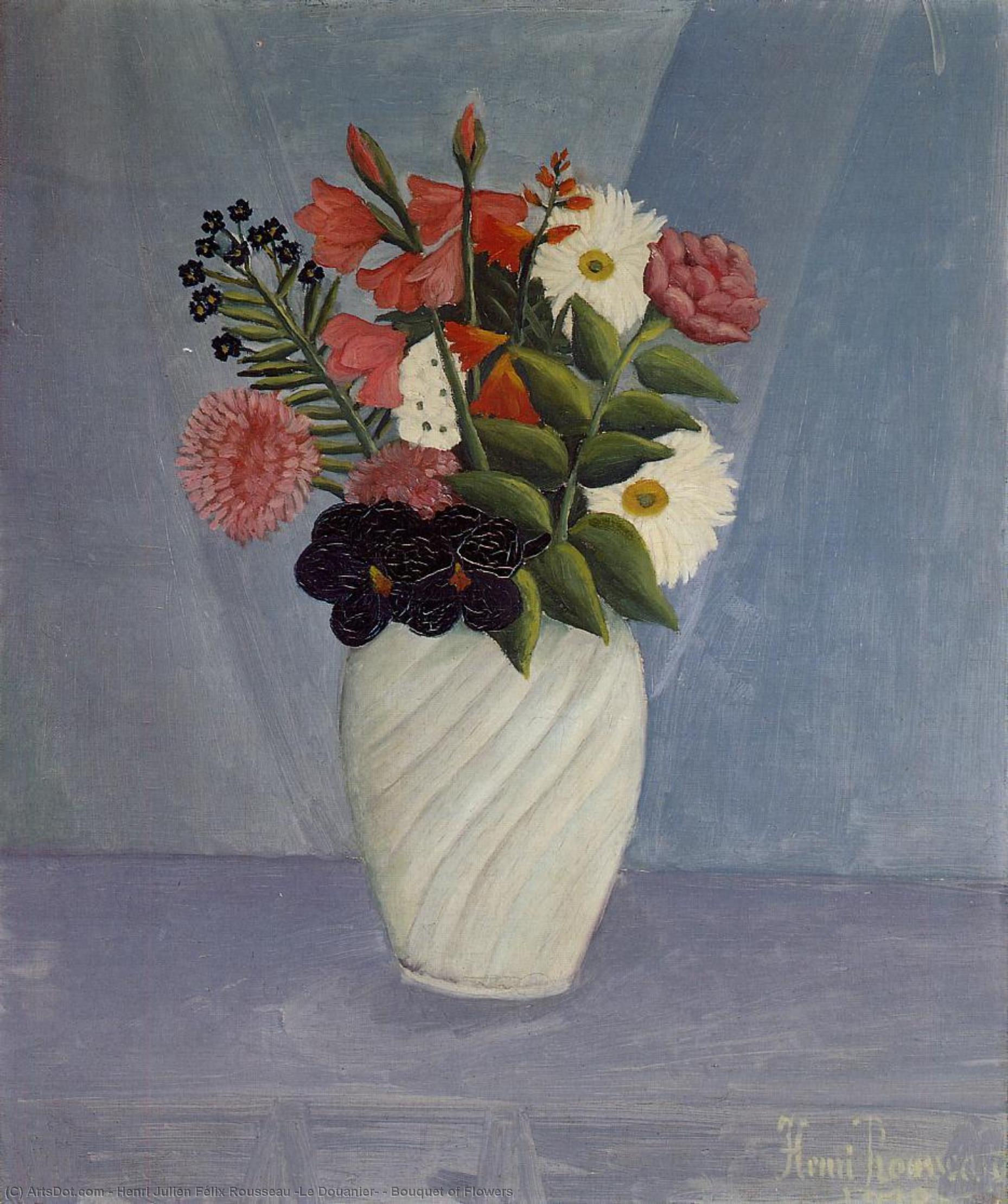 WikiOO.org - Encyclopedia of Fine Arts - Malba, Artwork Henri Julien Félix Rousseau (Le Douanier) - Bouquet of Flowers