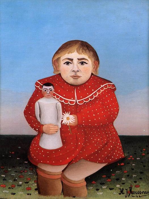 Wikioo.org – L'Enciclopedia delle Belle Arti - Pittura, Opere di Henri Julien Félix Rousseau (Le Douanier) - Bambino con la bambola
