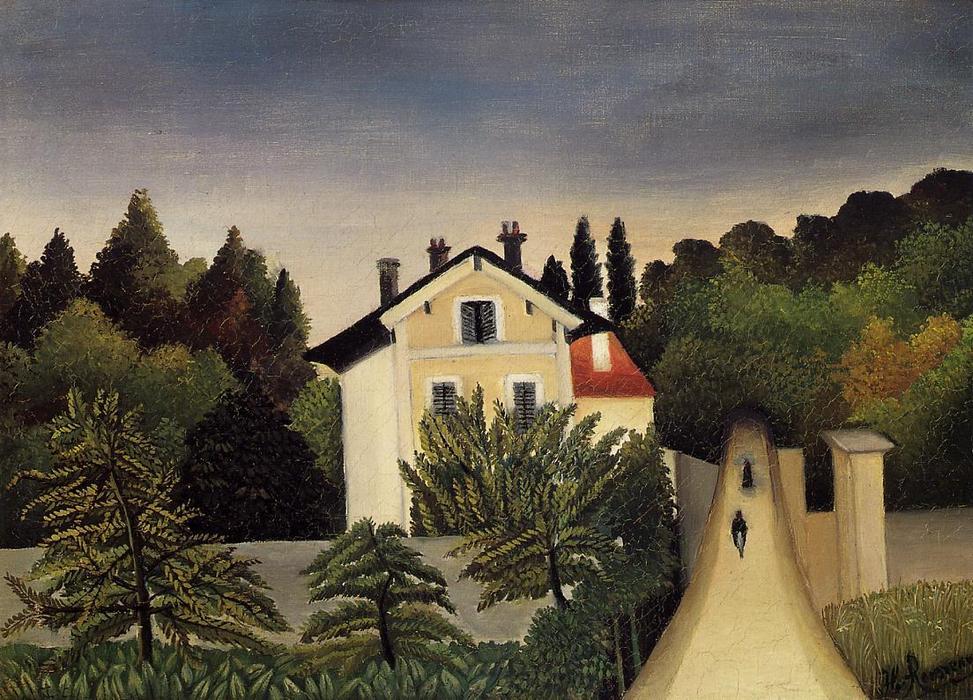 Wikioo.org - The Encyclopedia of Fine Arts - Painting, Artwork by Henri Julien Félix Rousseau (Le Douanier) - Landscape on the Banks of the Oise, Area of Chaponval