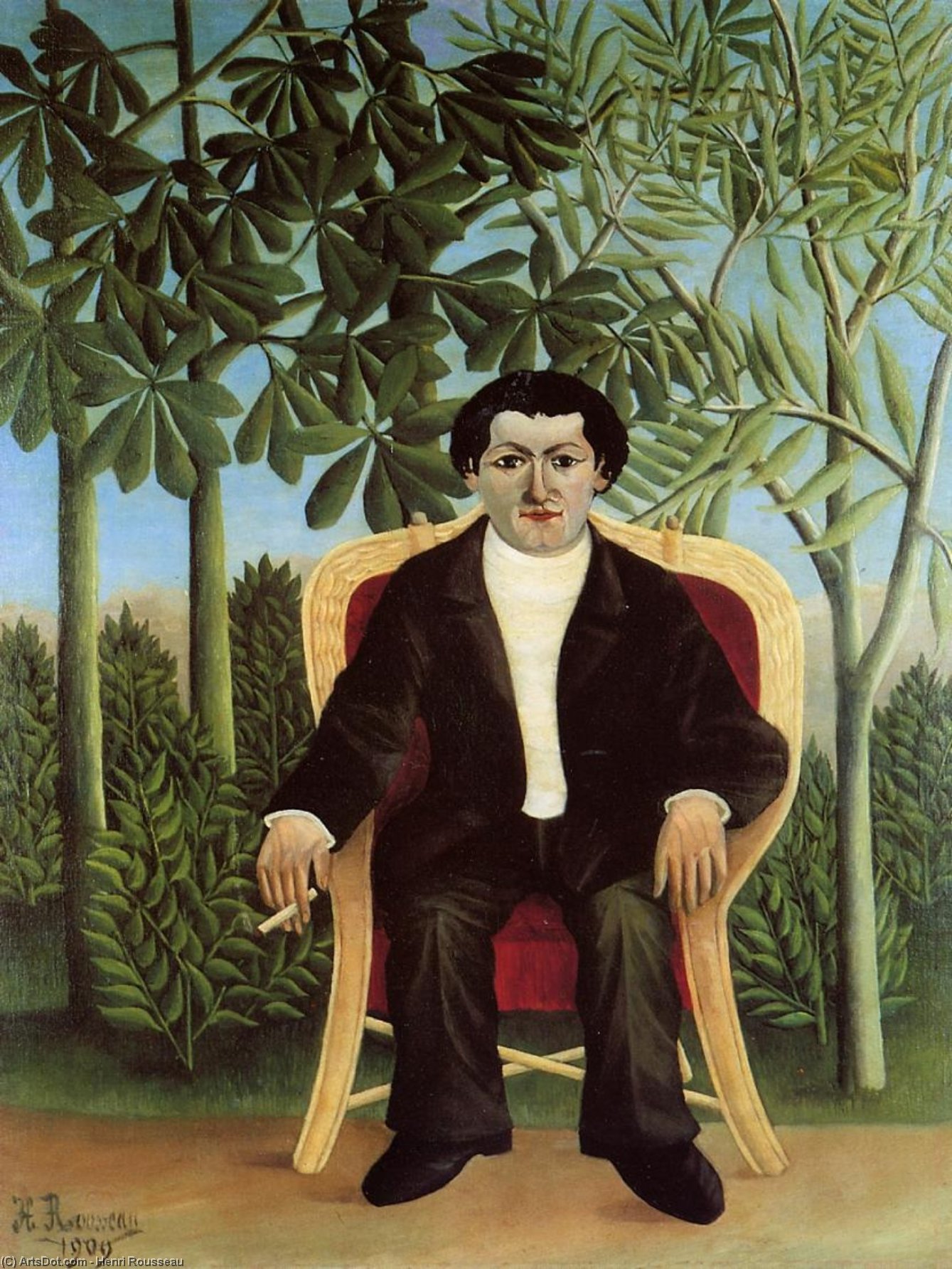 Wikioo.org - The Encyclopedia of Fine Arts - Painting, Artwork by Henri Julien Félix Rousseau (Le Douanier) - Portrait of Joseph Brummer