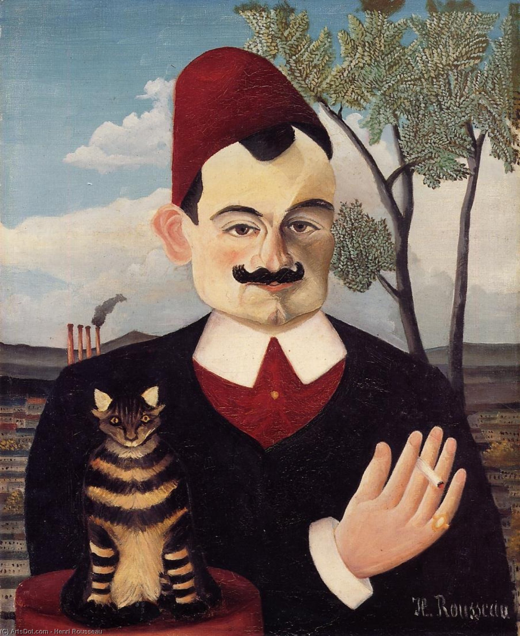 WikiOO.org - Enciklopedija dailės - Tapyba, meno kuriniai Henri Julien Félix Rousseau (Le Douanier) - Portrait of Monsieur X. (Pierre Loti)