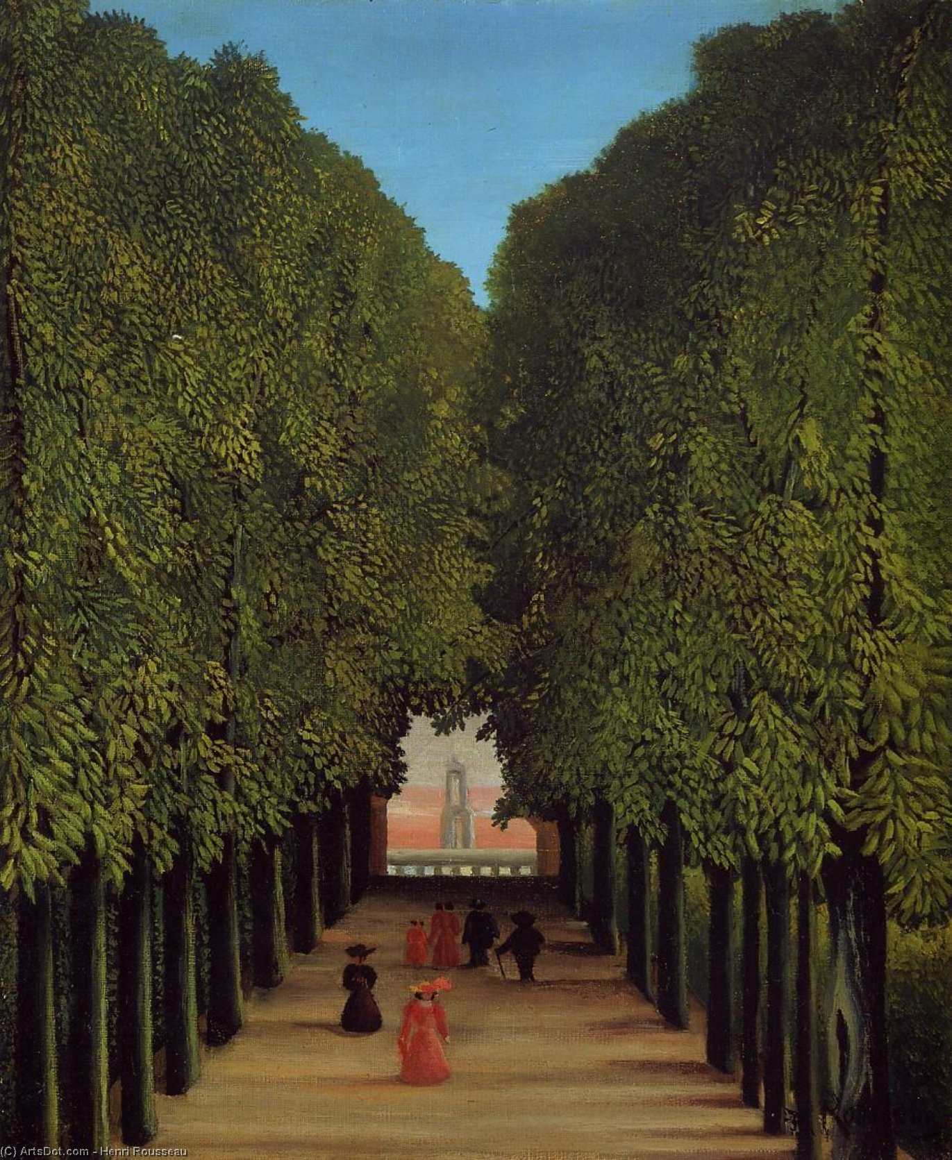 Wikioo.org – L'Encyclopédie des Beaux Arts - Peinture, Oeuvre de Henri Julien Félix Rousseau (Le Douanier) - L Avenue dans  au  parc  au  saint-nuage