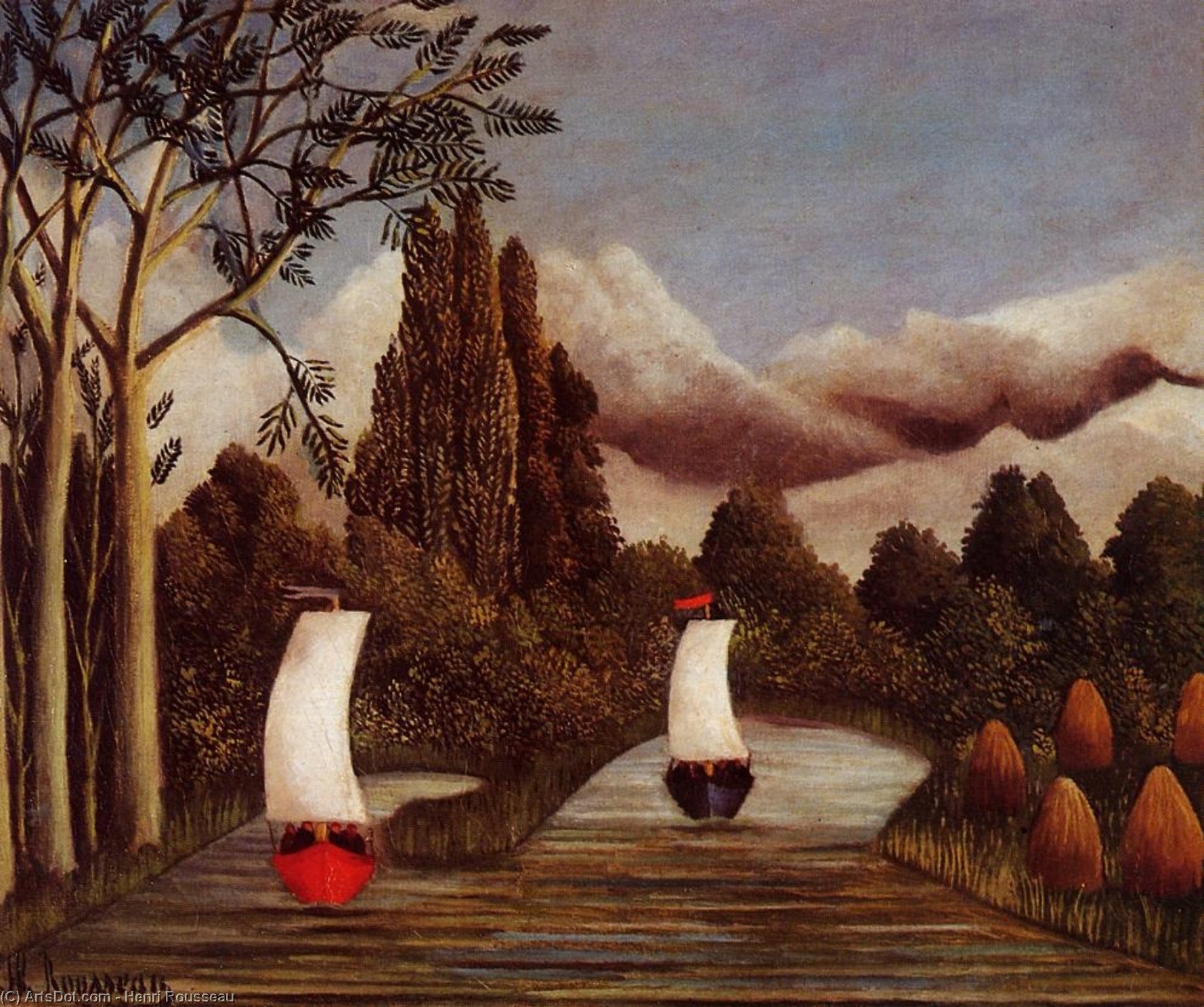 Wikioo.org - The Encyclopedia of Fine Arts - Painting, Artwork by Henri Julien Félix Rousseau (Le Douanier) - The Banks of the Oise