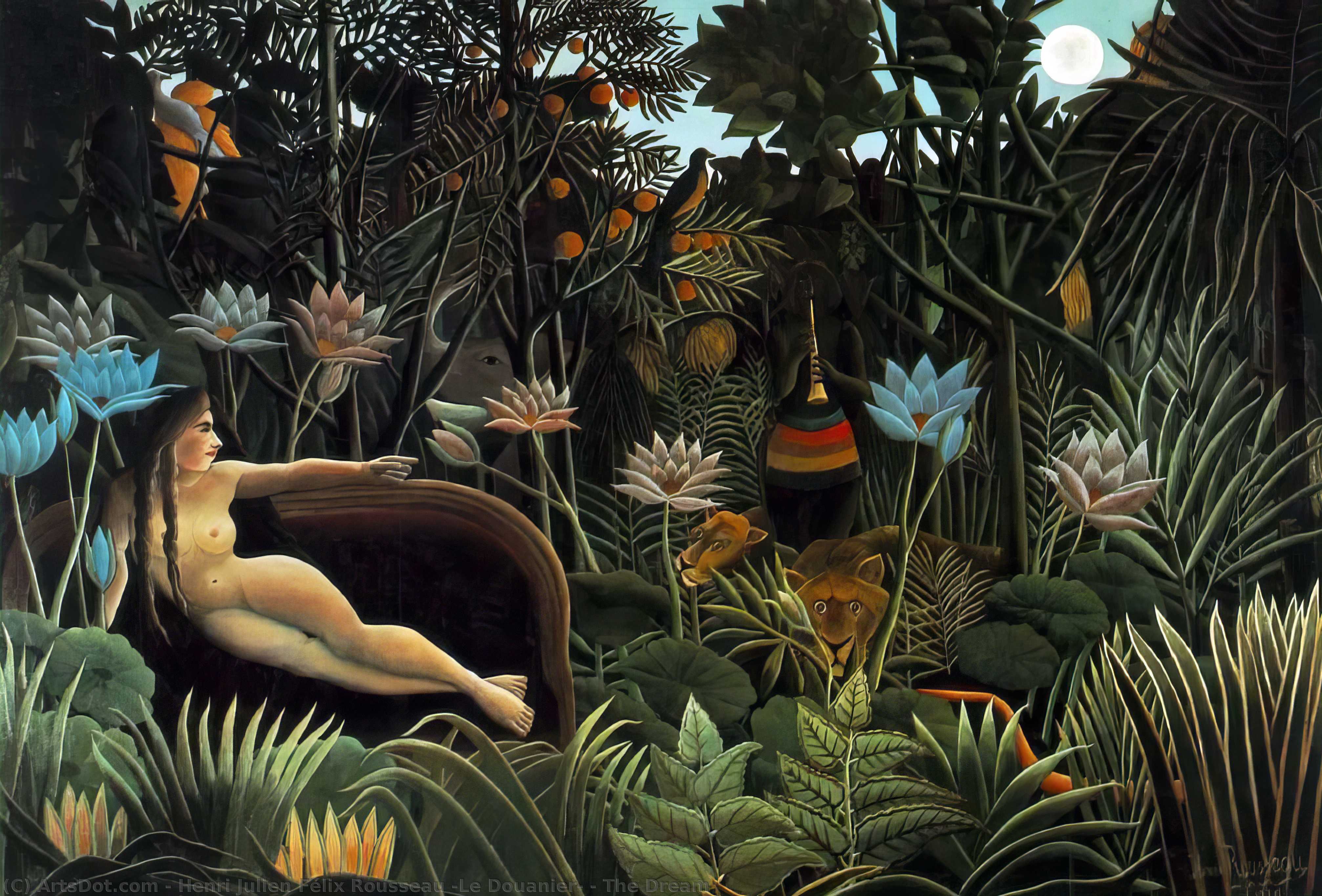 Wikioo.org - สารานุกรมวิจิตรศิลป์ - จิตรกรรม Henri Julien Félix Rousseau (Le Douanier) - The Dream