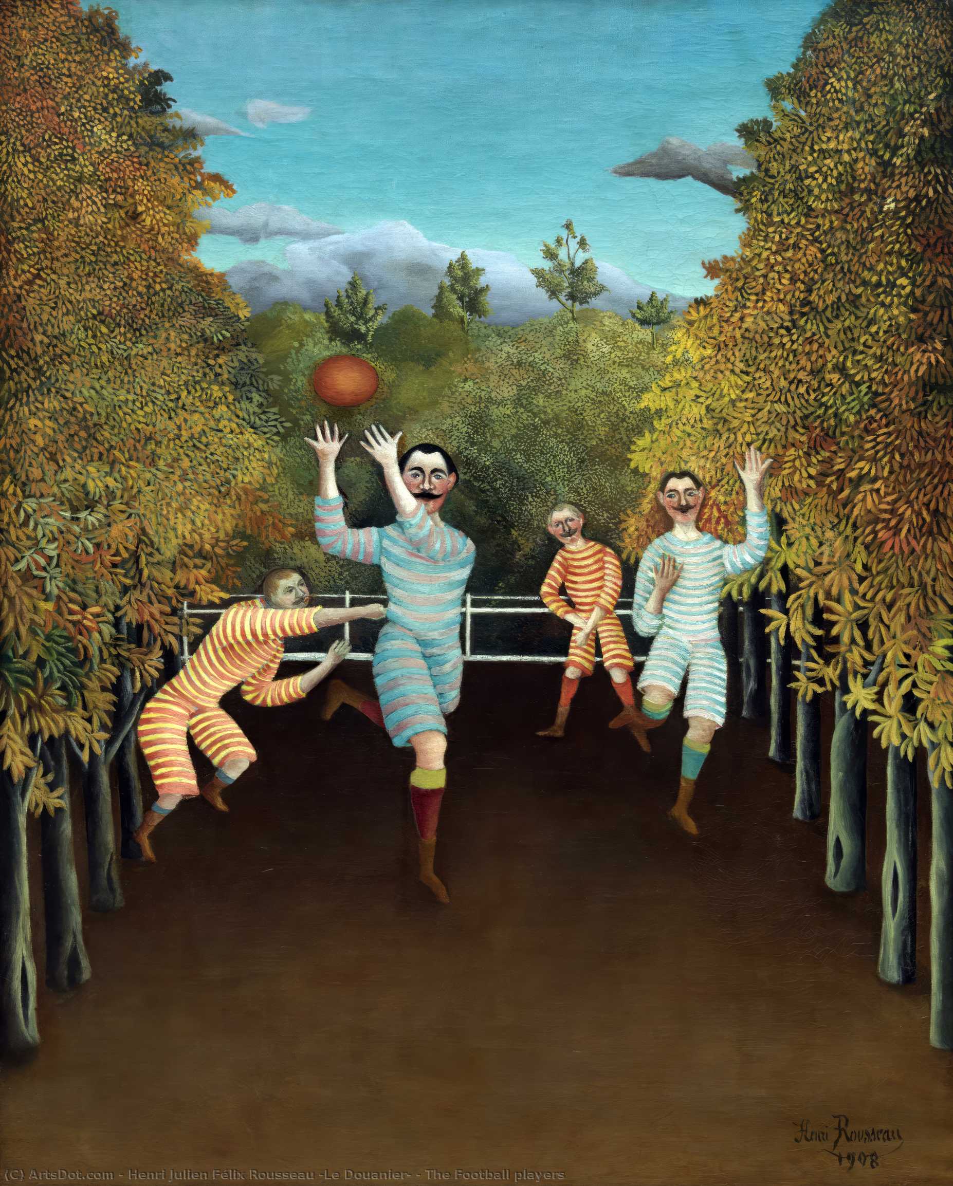 Wikioo.org - The Encyclopedia of Fine Arts - Painting, Artwork by Henri Julien Félix Rousseau (Le Douanier) - The Football players