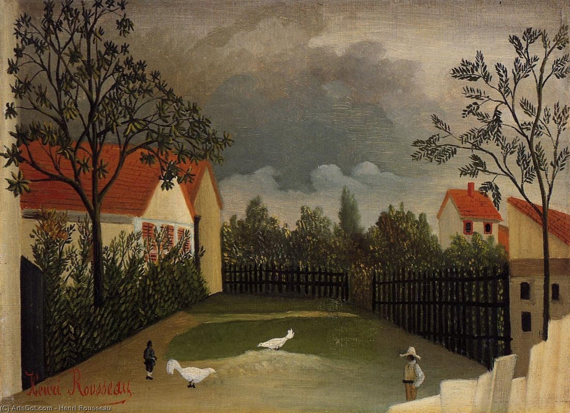 WikiOO.org - Encyclopedia of Fine Arts - Lukisan, Artwork Henri Julien Félix Rousseau (Le Douanier) - The Poultry Yard