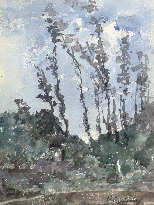 Wikioo.org - The Encyclopedia of Fine Arts - Painting, Artwork by Henri-Joseph Harpignies - A study of trees
