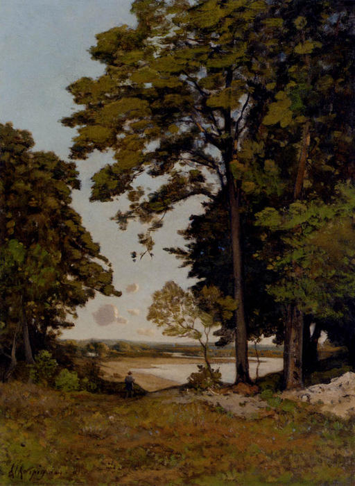 Wikioo.org - The Encyclopedia of Fine Arts - Painting, Artwork by Henri-Joseph Harpignies - A Summer's Day On The Banks Of The Allier