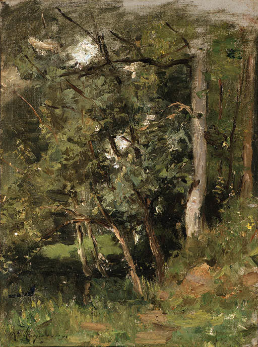 Wikioo.org - The Encyclopedia of Fine Arts - Painting, Artwork by Henri-Joseph Harpignies - A thick forest
